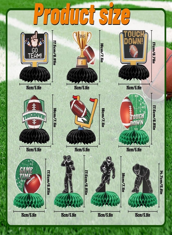 EPDPLAY 10PCS Football Party Decorations Football Table Centerpiece Football Honeycomb Centerpieces Table Toppers for Football Birthday Party Football Gameday Tailgate Party Supplies - Image 2